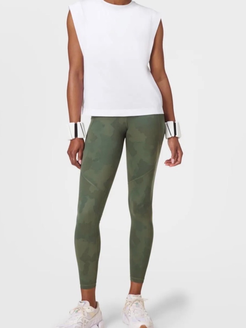 Sweaty Betty Power Workout Leggings Green Painted Camo Size Medium